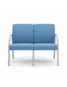 Butaca Julia 2 Plazas | Tapizado en polipiel y Estructura Gris 9006