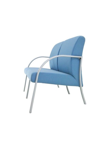 Butaca Julia 2 Plazas | Tapizado en polipiel y Estructura Gris 9006