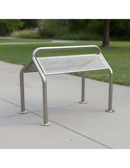 Banco Isquiático Rex Doble Inox | Apoyo urbano para dos usuarios