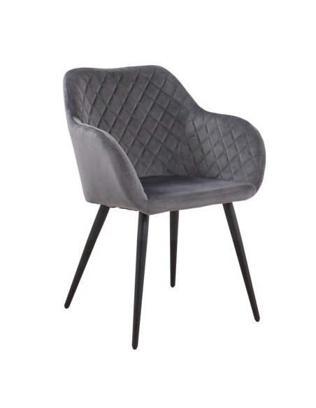 Sillón Anatolia tapizado velvet Gris Oscuro