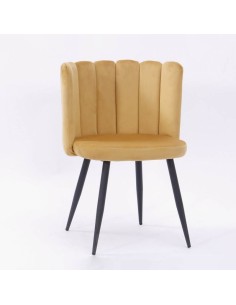 Silla Auxibia Terciopelo Amarillo Mostaza