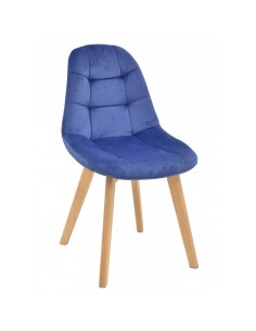 Silla Arminda tapizada velvet azul
