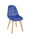 Silla Arminda tapizada velvet azul