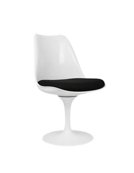 Silla Rim Giratoria blanca cojín negro