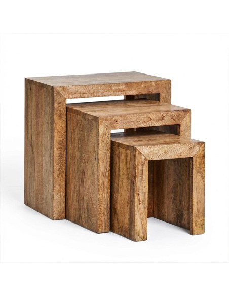 Mesas nido mango, set auxiliar | mesas nido rectangulares