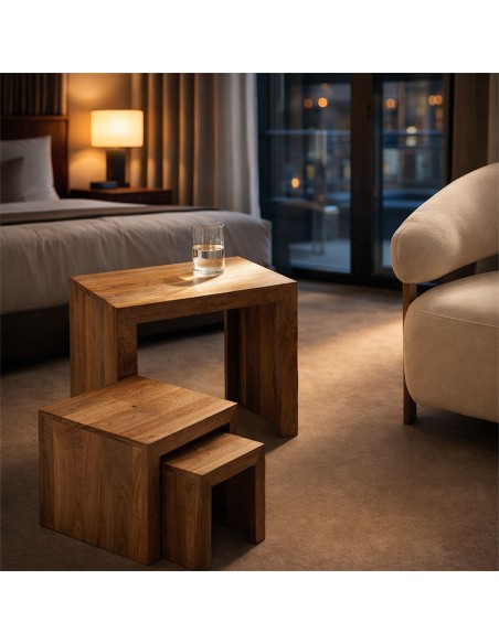 Mesa Bahía (Conjunto 3 Mesas) ideal habitaciones