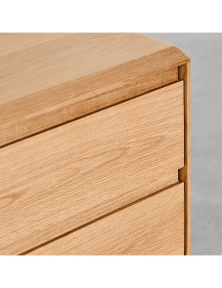 Mesita de noche Tundra en madera de roble detalle