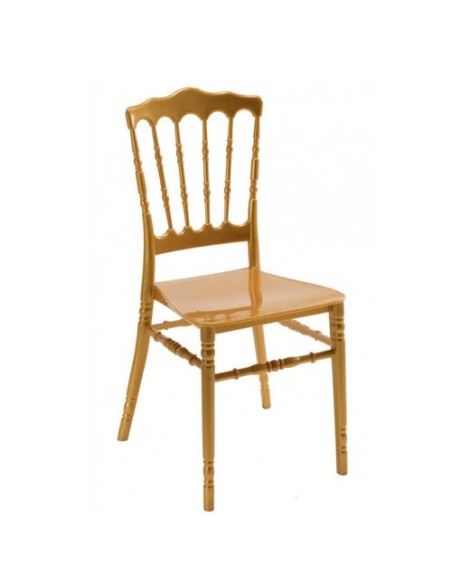 Silla Amanda apilable en polipropileno dorado