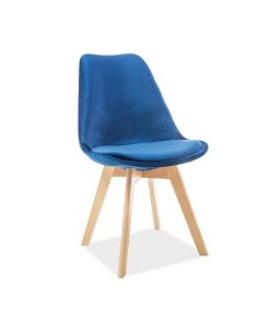 Silla Acacio tapizada velvet azul