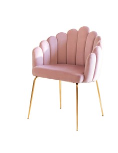 Sillón Clorinda terciopelo rosa peonia