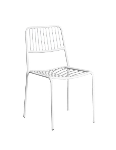 Silla Edelmira acero blanco