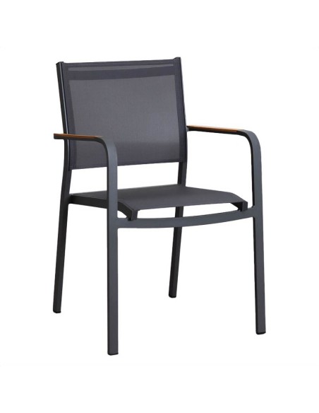 Sillón de aluminio y textilene gris grafito