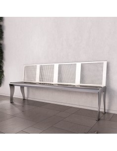 Banco M2 con  Respaldo en acero inoxidable 2