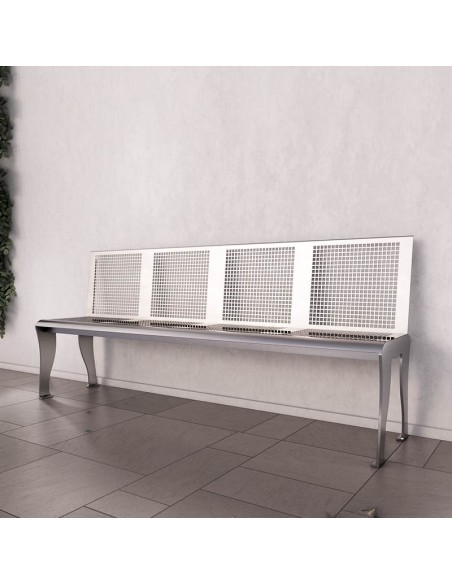 Banco M2 con  Respaldo en acero inoxidable 2