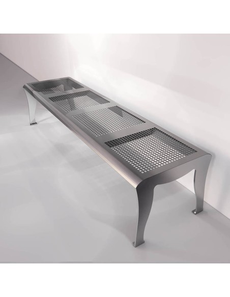 Banco M1 sin respaldo en acero inoxidable 2