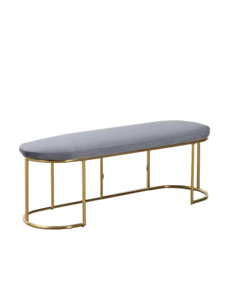 Banco Clorinda tapizado terciopelo gris