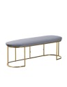 Banco Clorinda tapizado terciopelo gris