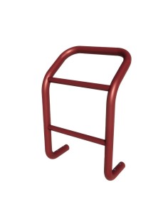 Banco de apoyo isquiático simple pintado rojo 80×37×98 cm, anclaje al suelo