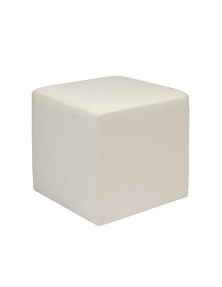 Puff Dero Cuadrado polipiel blanco