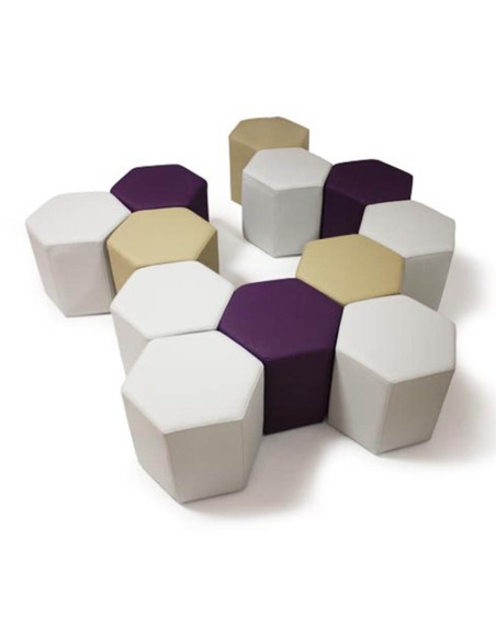 Puff Dero Hexagonal | Diseño Moderno para Interiores Sofisticados