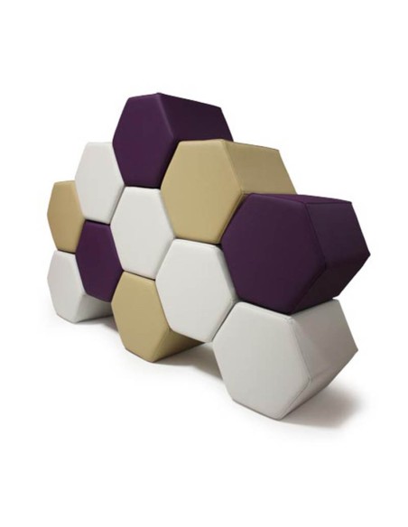 Puff Dero Hexagonal | Diseño Moderno para Interiores Sofisticados