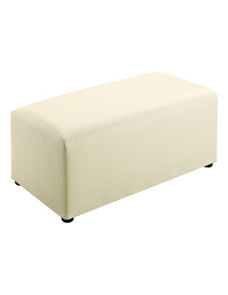 Puff Dero Rectangular polipiel blanco